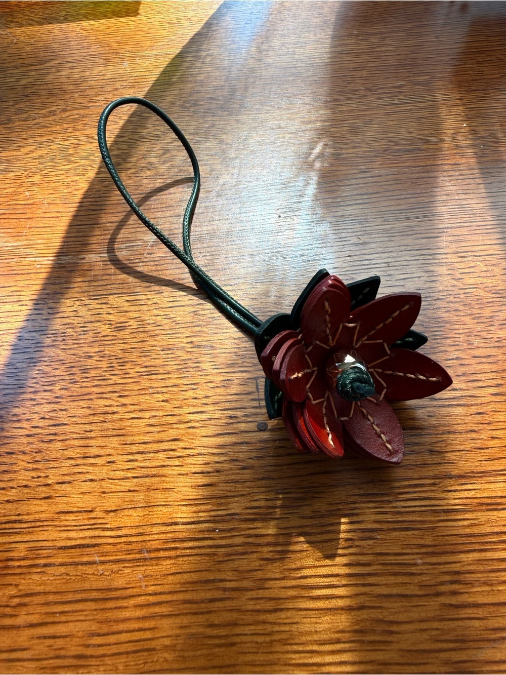 Floral Leather bag charm